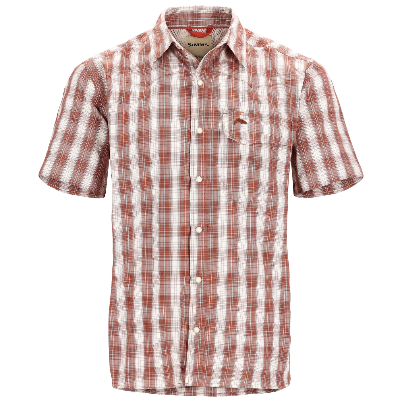 Simms Men's Big Sky SS Shirt Clay/Hickory Plaid Image 01