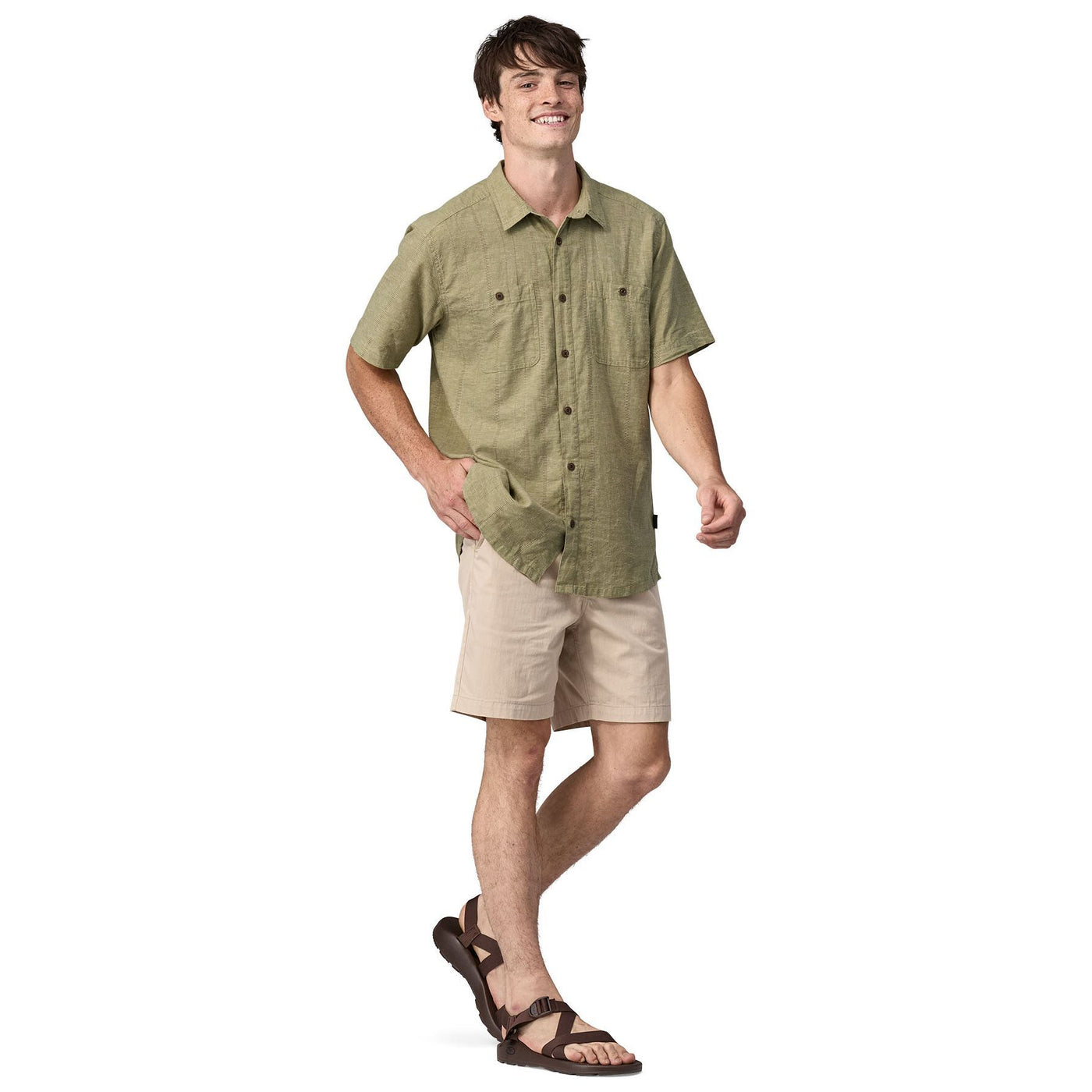 Patagonia Men's Back Step Shirt Swell Dobby: Buckhorn Green Image 02