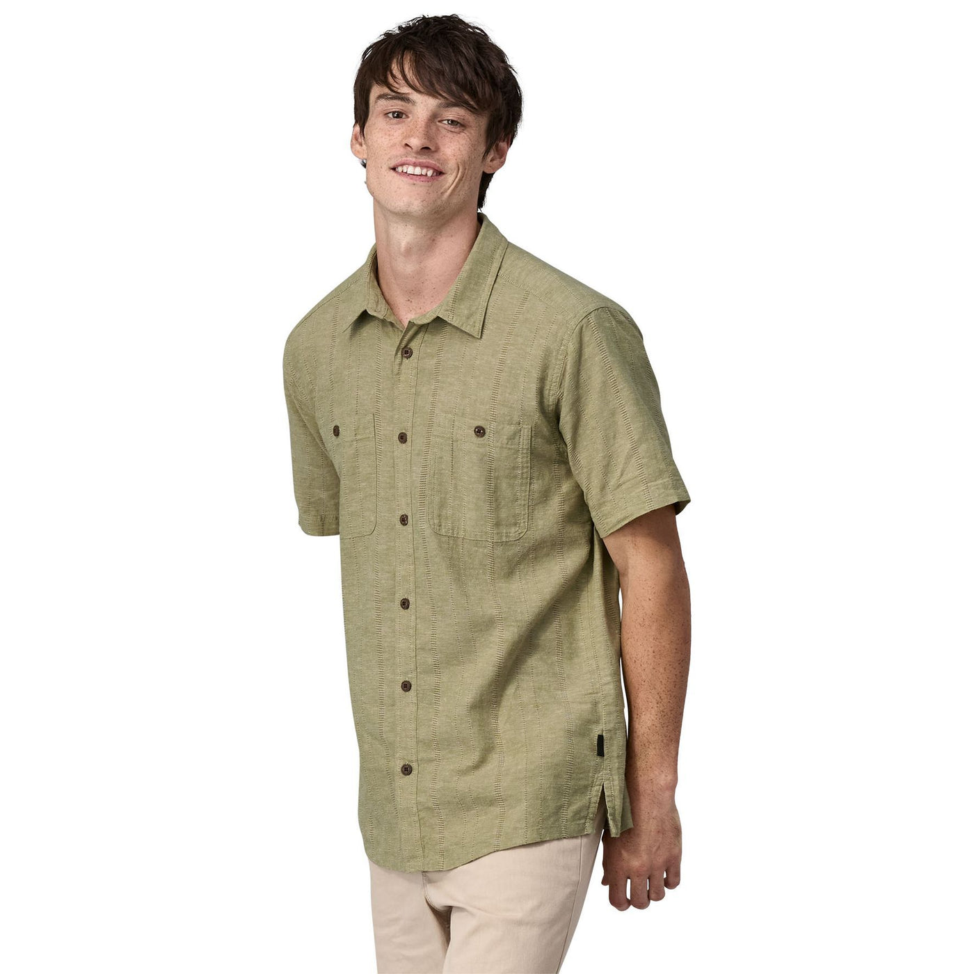 Patagonia Men's Back Step Shirt Swell Dobby: Buckhorn Green Image 03