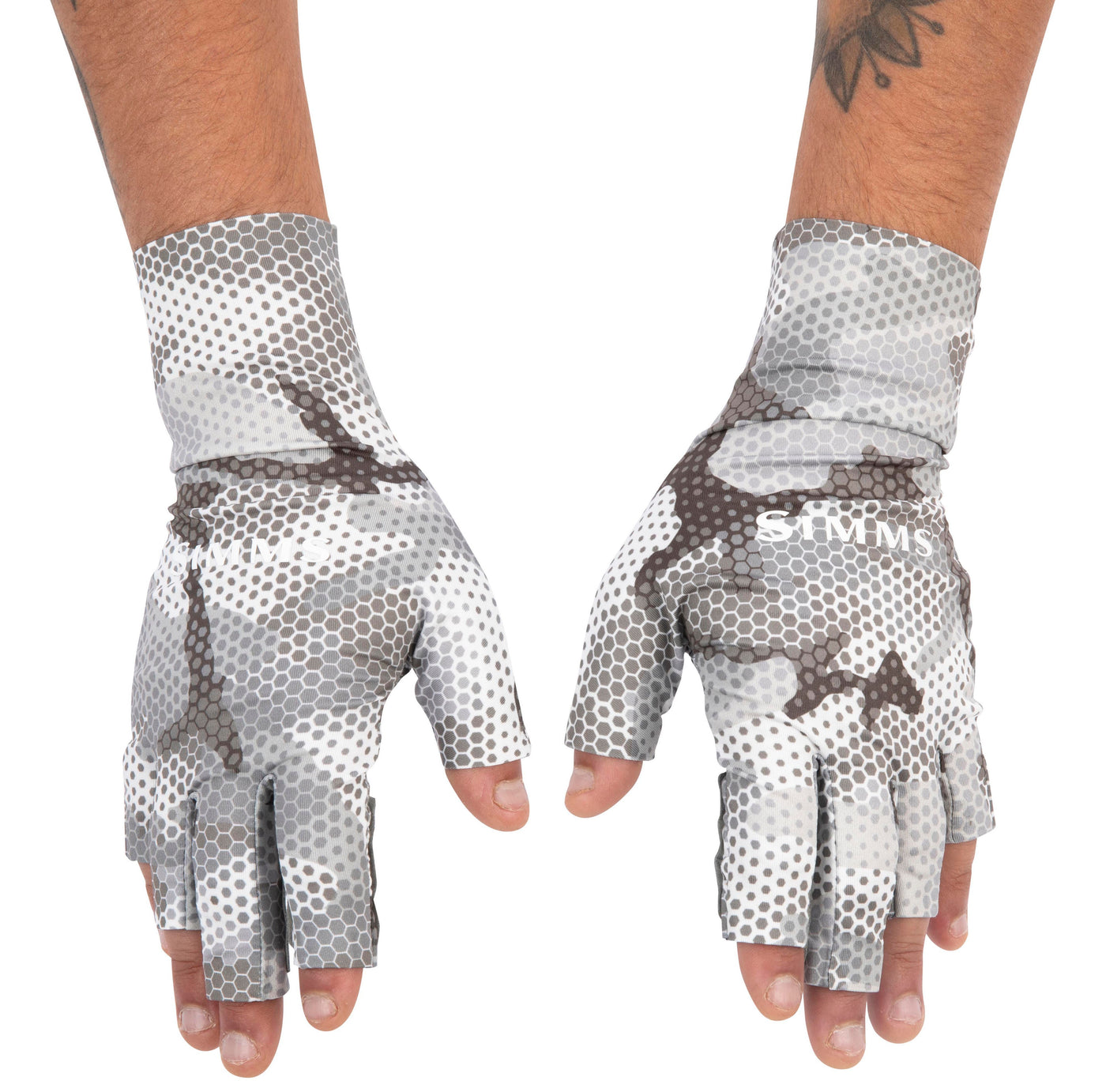 Simms SolarFlex SunGlove Hex Flo Camo Steel Image 01