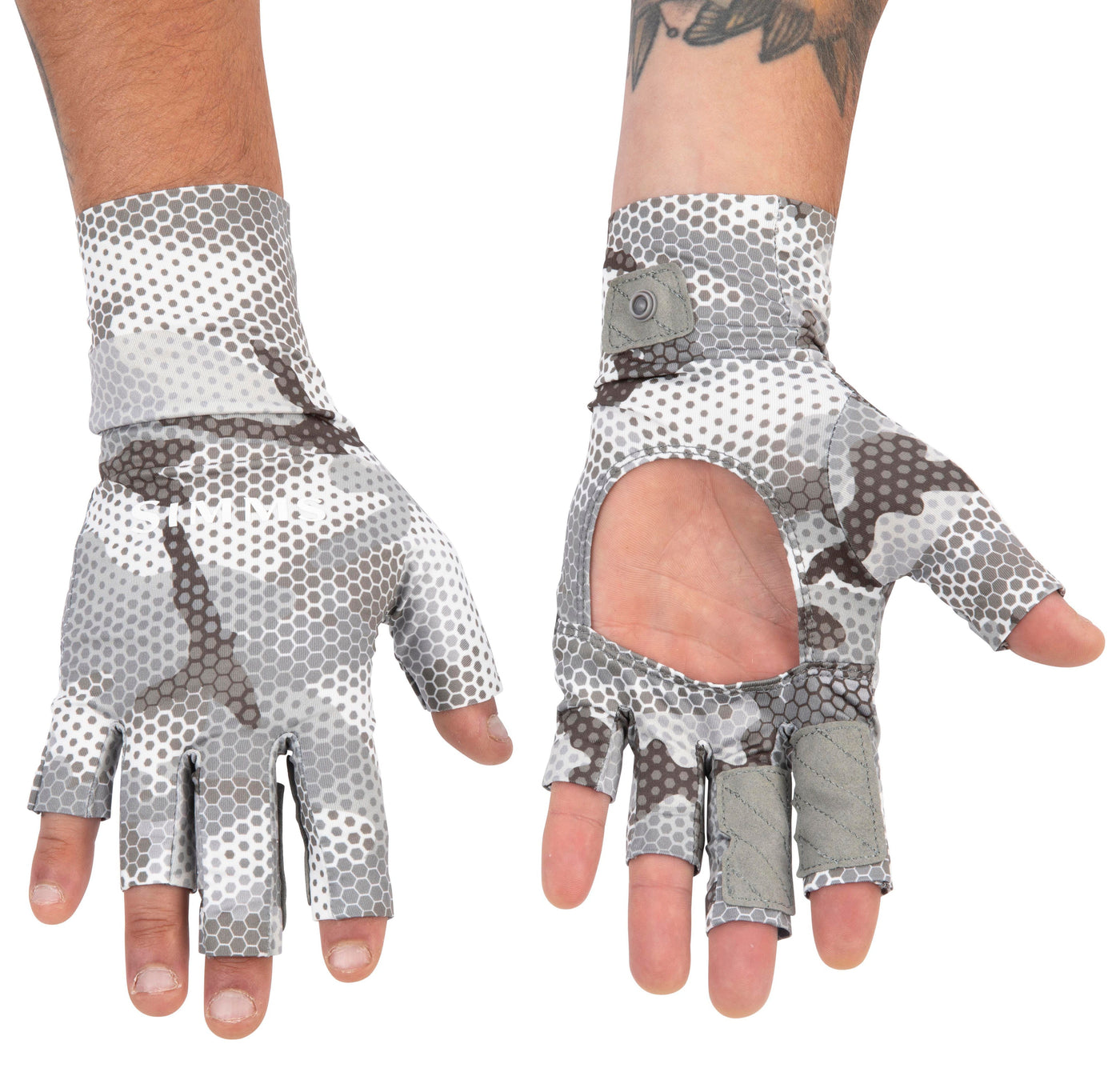 Simms SolarFlex SunGlove Hex Flo Camo Steel Image 02