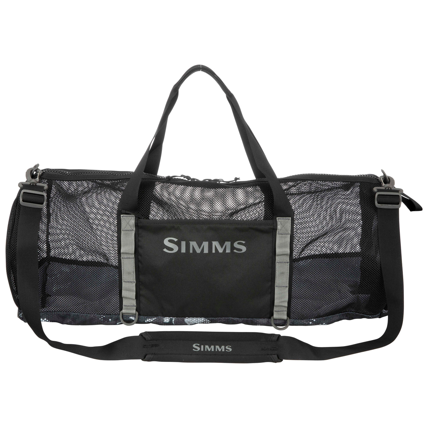 Simms Challenger Mesh Duffel 60L Hex Flo Camo Carbon Image 01