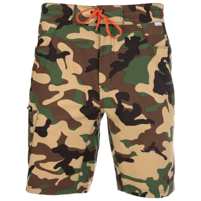 Simms Men's Seamount Board Shorts Woodland Camo Image 01