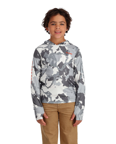 Simms Kid's Solar Tech Hoody Regiment Camo Cinder Image 03