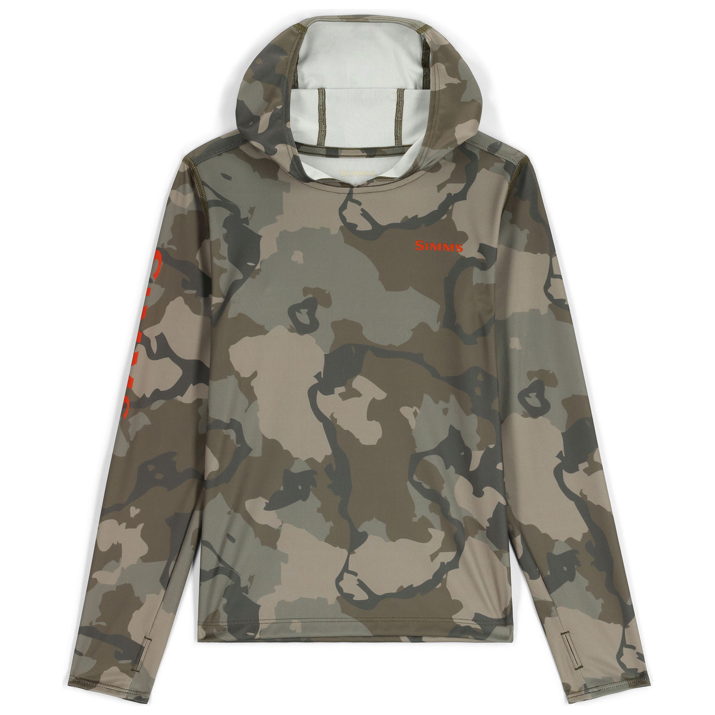 Simms Kid's Solar Tech Hoody Regiment Camo Olive Drab Image 01