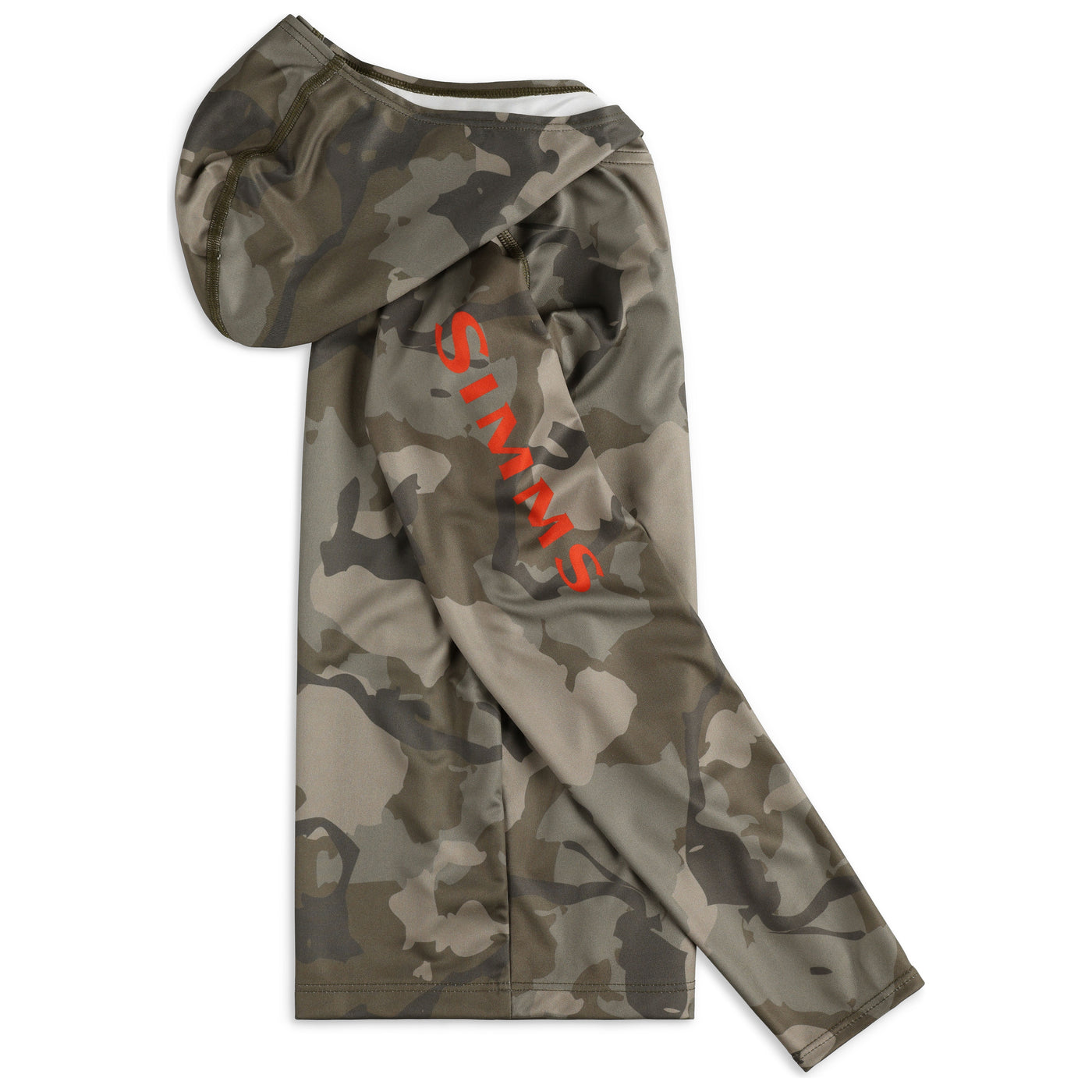 Simms Kid's Solar Tech Hoody Regiment Camo Olive Drab Image 02