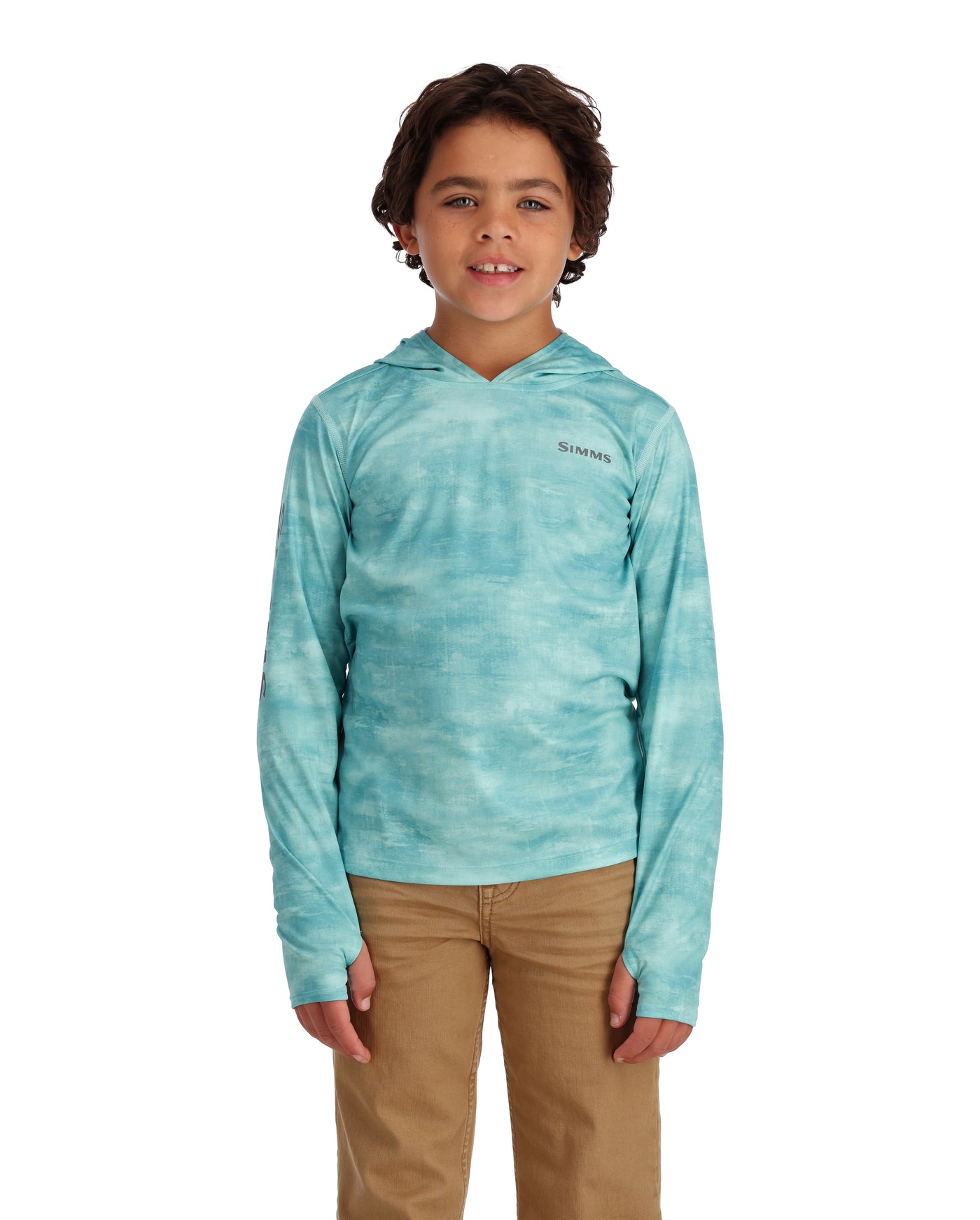 Simms Kid's Solar Tech Hoody Sea Breeze Daze Image 03