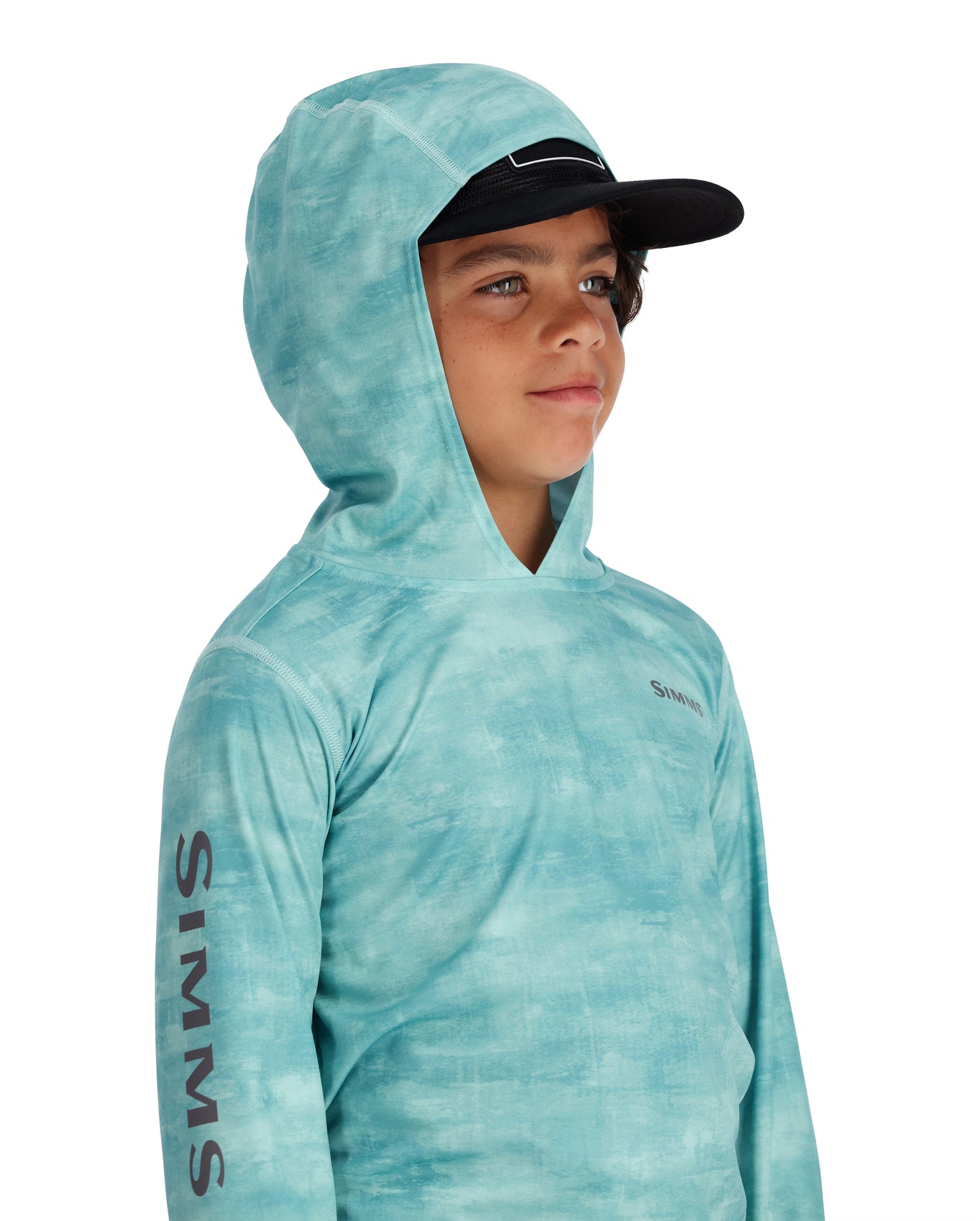 Simms Kid's Solar Tech Hoody Sea Breeze Daze Image 04