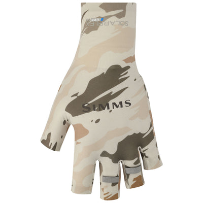 Simms SolarFlex Half-Finger SunGlove Ghost Camo Stone Image 01