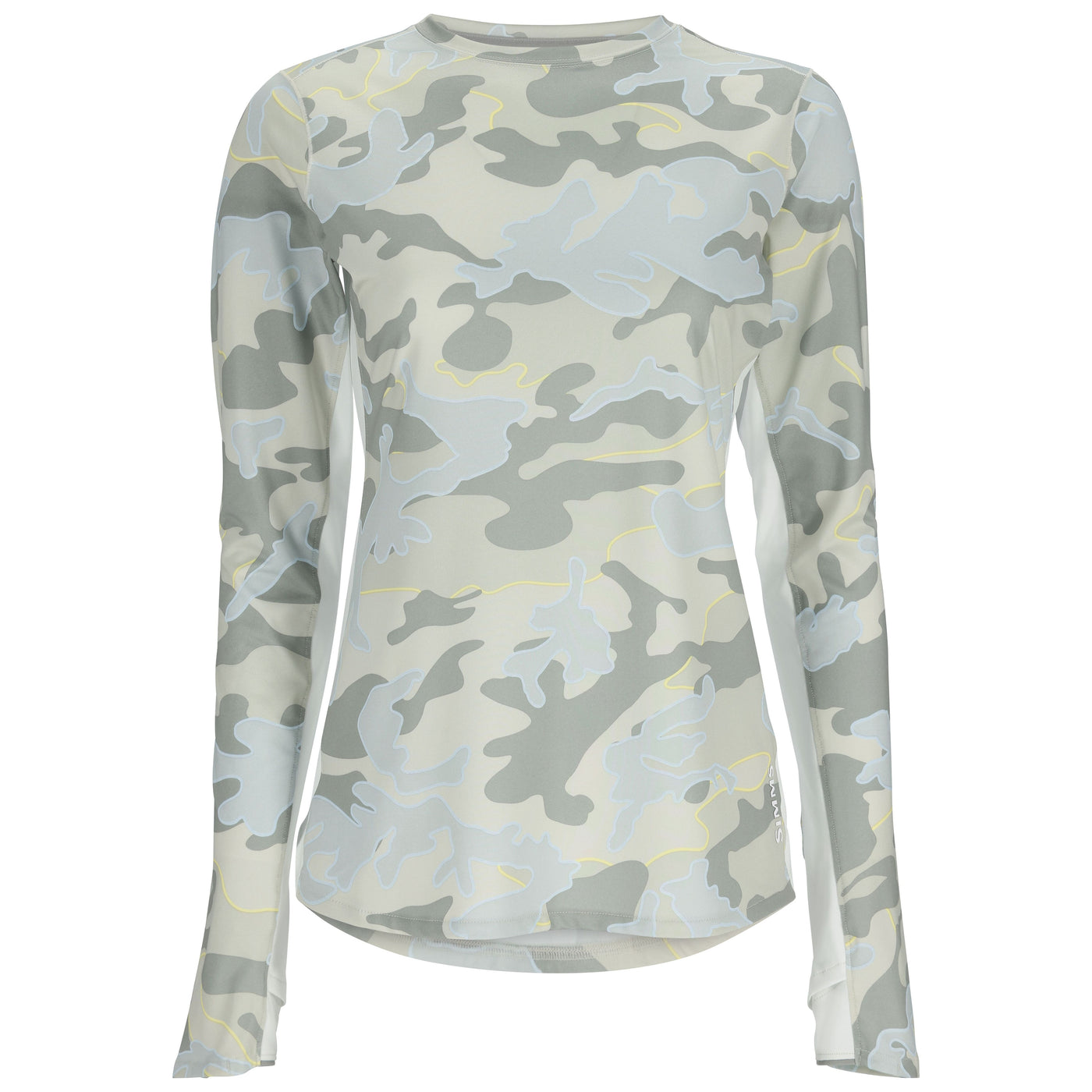 Simms Women's SolarFlex Crew Woodland Camo Cinder Image 01