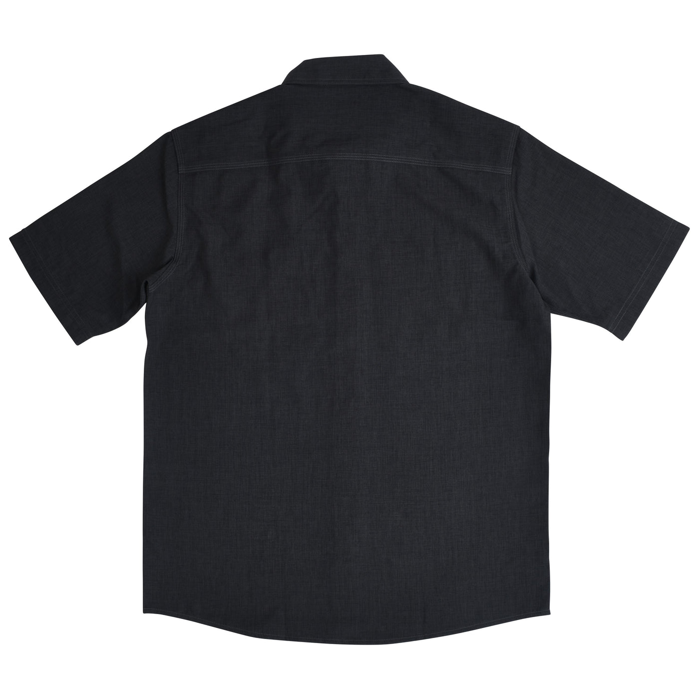 GFC Orvis Men's Tech Chambray Short Sleeve Work Shirt, Embroidered Logo Left ChestBlack / Gray & White Image 02