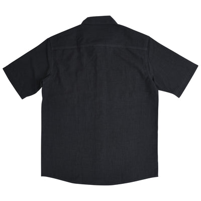 GFC Orvis Men's Tech Chambray Short Sleeve Work Shirt, Embroidered Logo Left ChestBlack / Gray & White Image 02