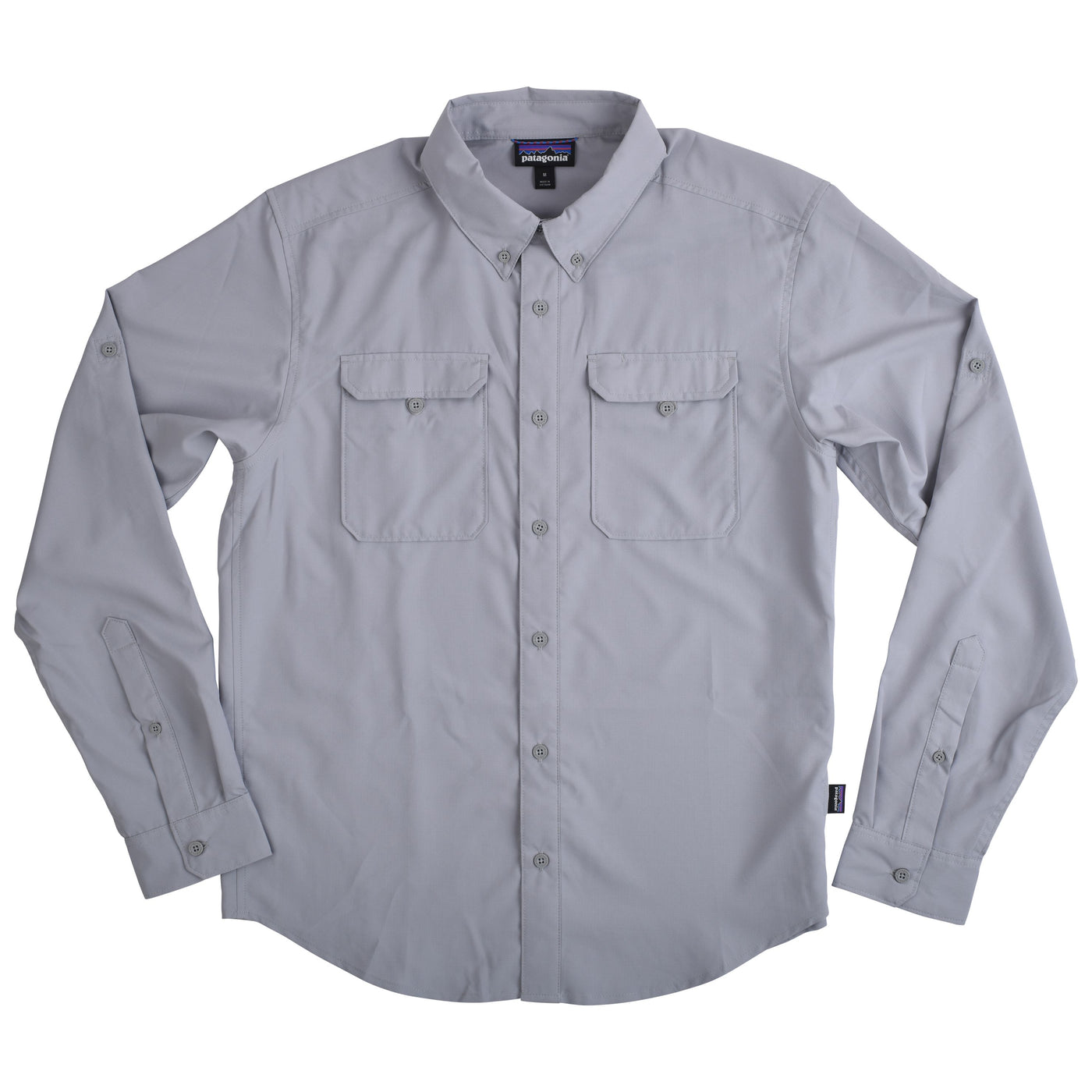 GFC Patagonia Men's L/S Self Guided Hike Shirt, Embroidered Logo Back Left ShoulderSalt Grey / Gray Image 01