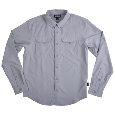 GFC Patagonia Men's L/S Self Guided Hike Shirt, Embroidered Logo Back Left ShoulderSalt Grey / Gray Image 01