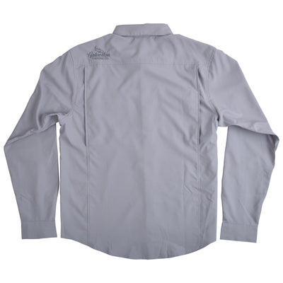 GFC Patagonia Men's L/S Self Guided Hike Shirt, Embroidered Logo Back Left ShoulderSalt Grey / Gray Image 02