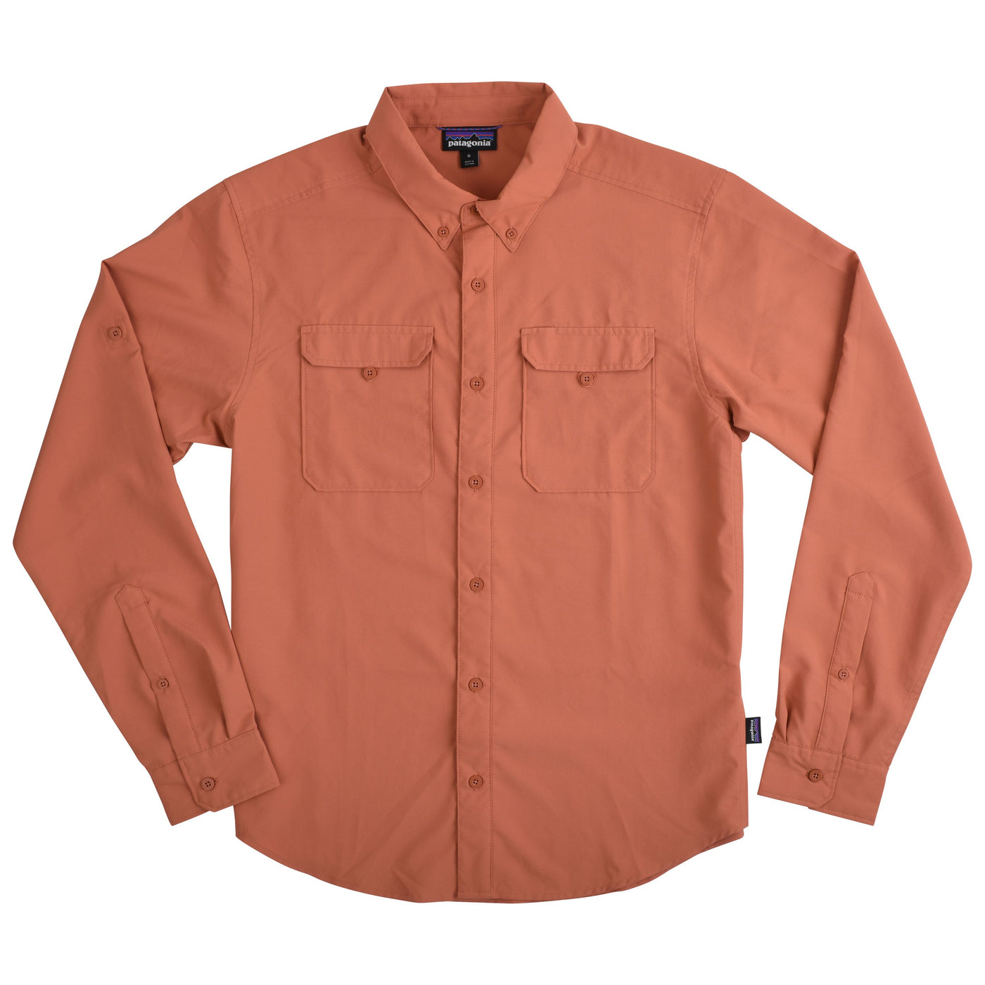 GFC Patagonia Men's L/S Self Guided Hike Shirt, Embroidered Logo Back Left ShoulderSienna Clay / Gray Image 01