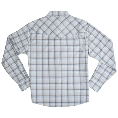 GFC Simms Men's Brackett LS Shirt, Embroidered Logo Left ShoulderAspen Brackett / Gray Image 02