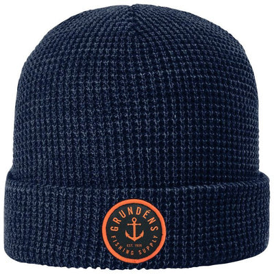 Grundens Anchor Waffle Beanie Navy Image 01