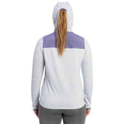 Grundens Women's Shorebreak Hoodie Arctic Ice/Heron Image 03