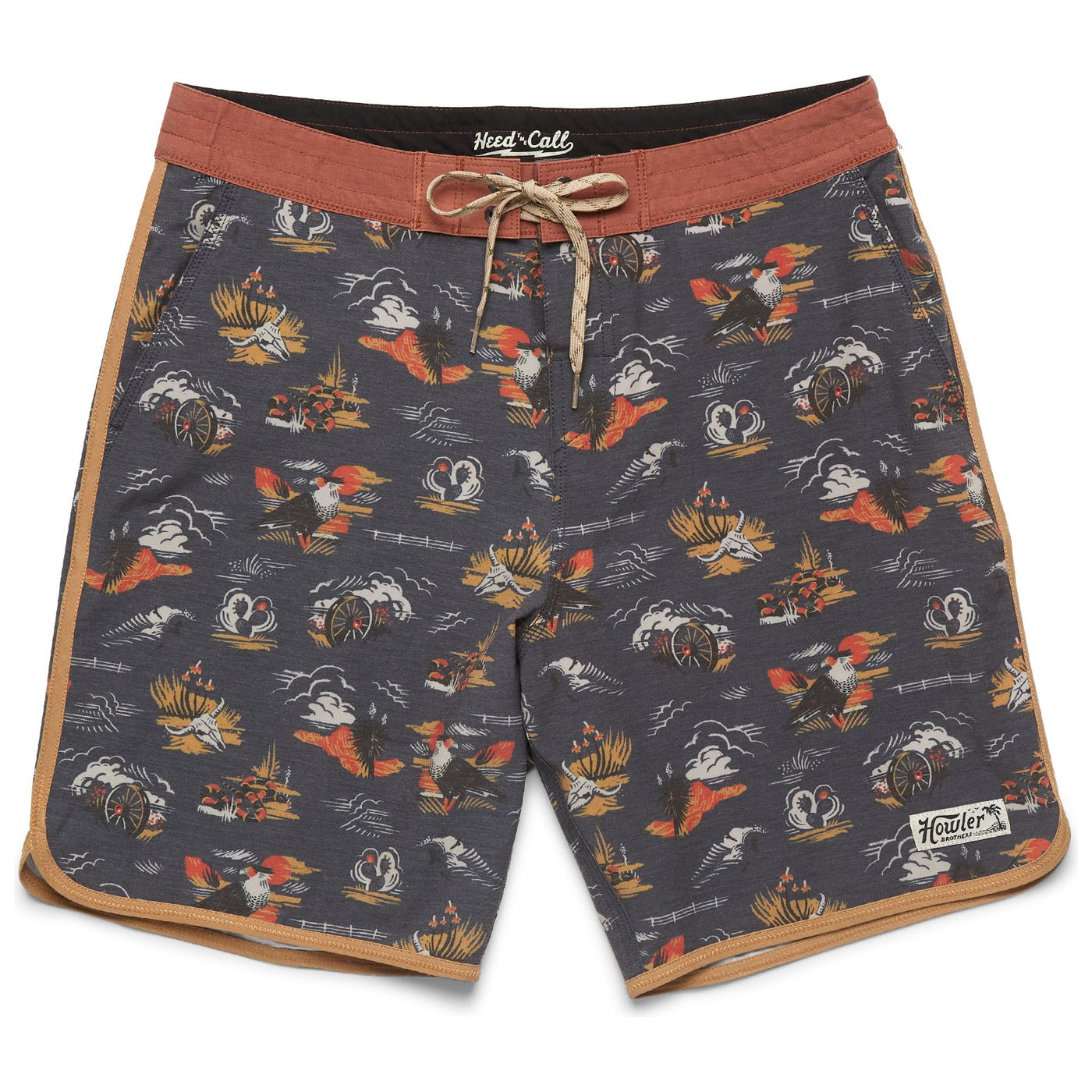 Howler Brothers Bruja Boardshorts Caracara Country Charcoal Oxford Image 01