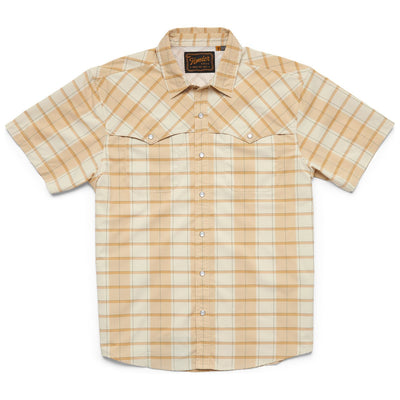 Howler Brothers Open Country Tech Shirt Braden Plaid Brown Rice Image 01