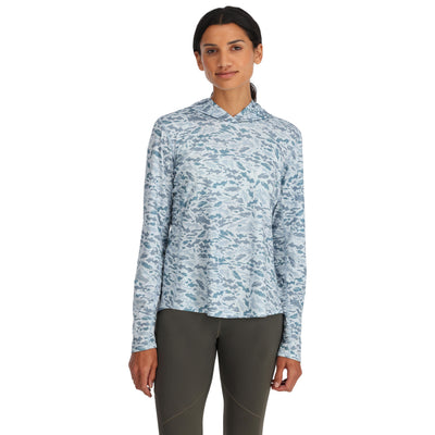 Simms Women's Challenger Solar Hoody Ghost Camo Neptune Image 02