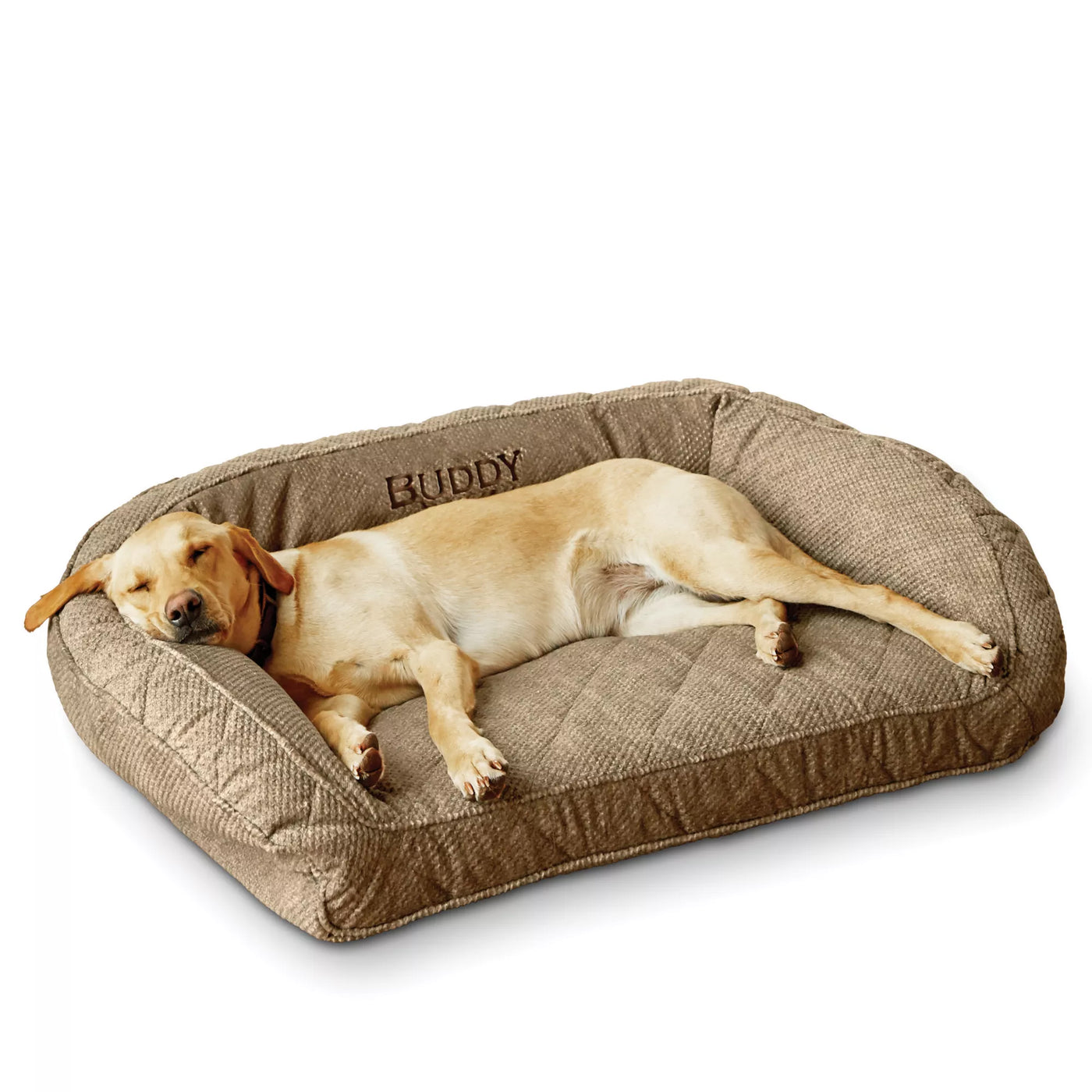 Orvis ComfortFill Eco Counch Dog Bed Brown Tweed Image 01