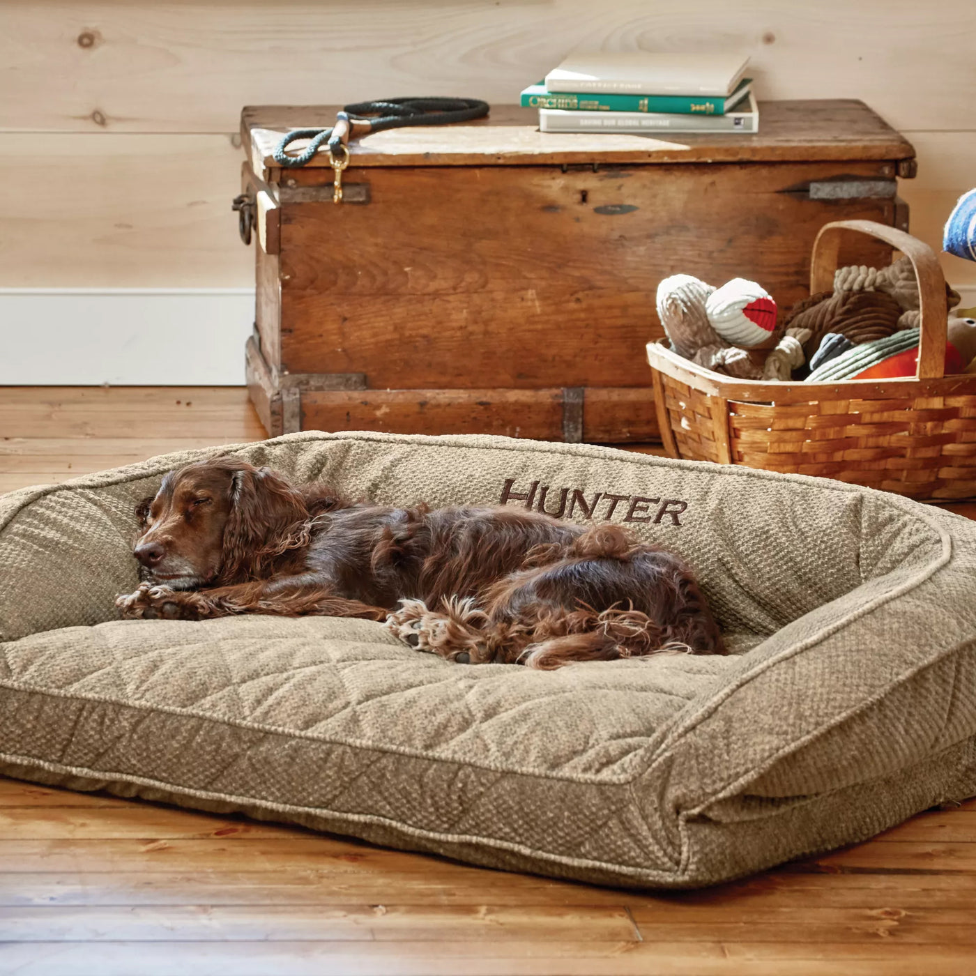 Orvis ComfortFill Eco Counch Dog Bed Brown Tweed Image 02