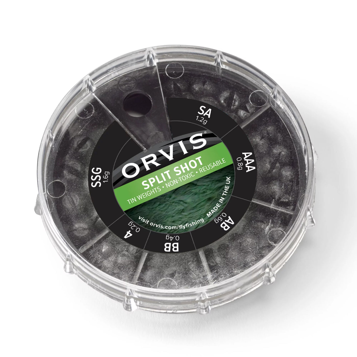 Orvis Non Toxic Split Shot 6 Sizes Black Image 01