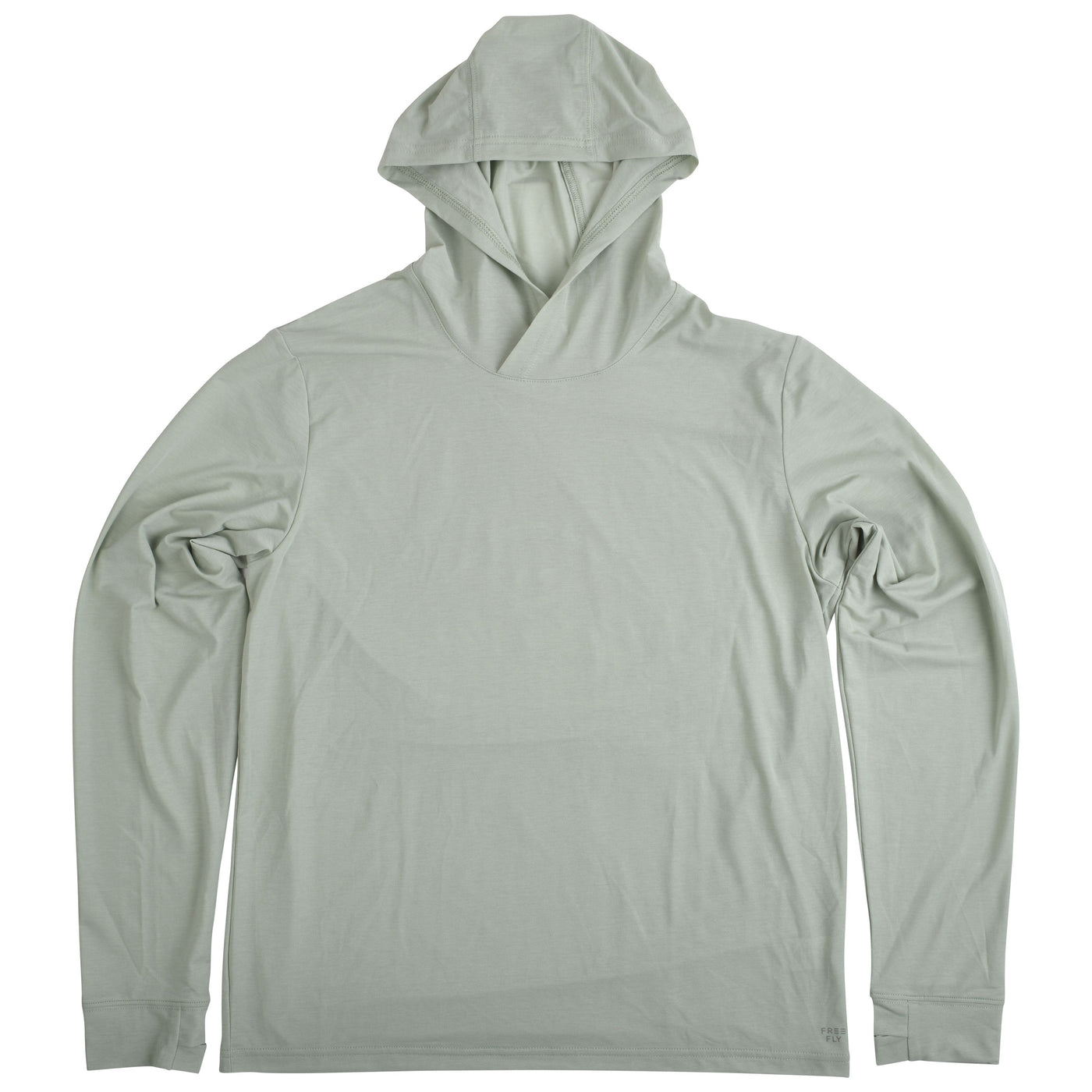 GFC Free Fly Men's Elevate Lightweight Hoodie, Bordered Logo Back CenterDesert Sage / White Image 01