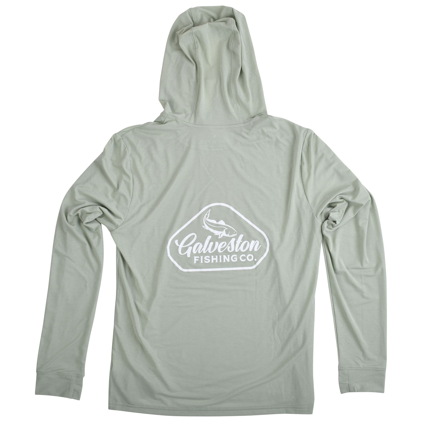 GFC Free Fly Men's Elevate Lightweight Hoodie, Bordered Logo Back CenterDesert Sage / White Image 02