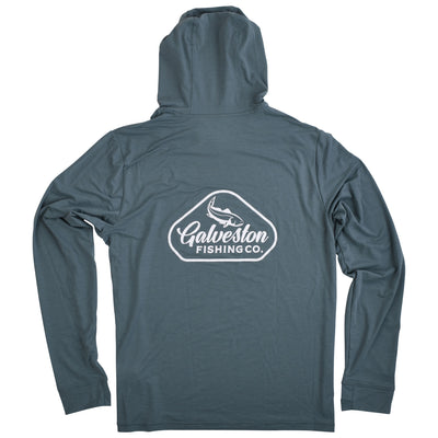 GFC Free Fly Men's Elevate Lightweight Hoodie, Bordered Logo Back CenterStormy Sea / White Image 02