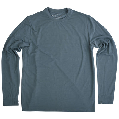 GFC Free Fly Men's Elevate Lightweight Long Sleeve, Bordered Logo Back CenterStormy Sea / White Image 01