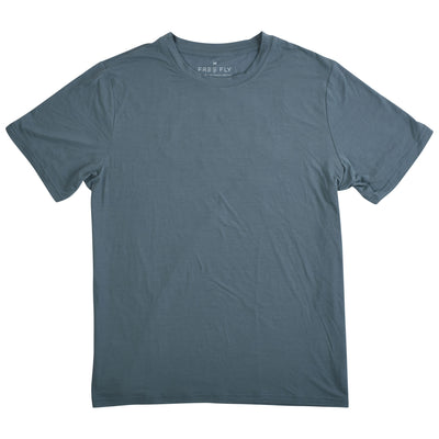 GFC Free Fly Men's Elevate Lightweight Tee, Bordered Logo Back CenterStormy Sea / White Image 01