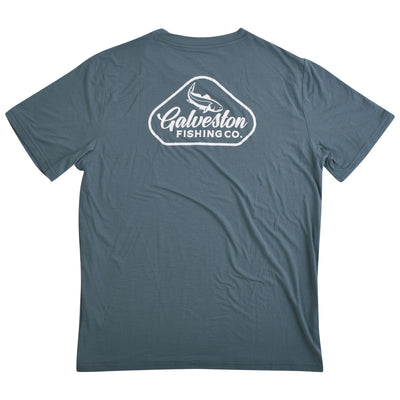 GFC Free Fly Men's Elevate Lightweight Tee, Bordered Logo Back CenterStormy Sea / White Image 02