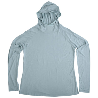 GFC Free Fly Women's Bamboo Lightweight Hoodie II, Bordered Logo Back CenterOcean Mist / White Image 01