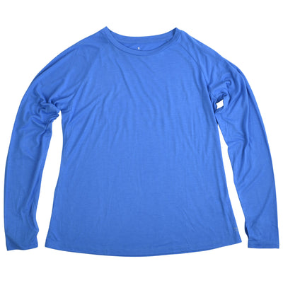 GFC Free Fly Women's Bamboo Lightweight Long Sleeve II, Bordered Logo Back CenterSurf Blue / White Image 01