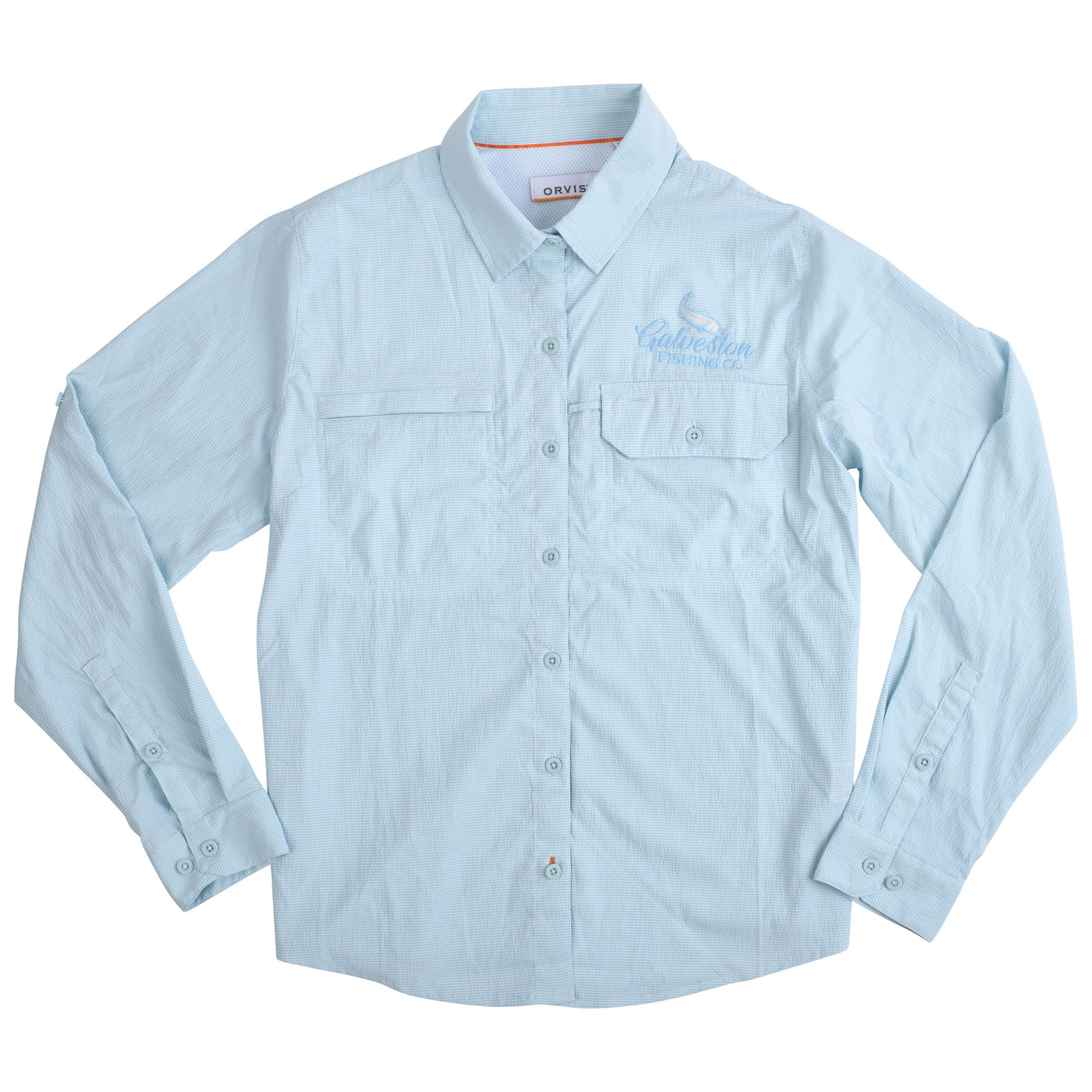 GFC Orvis Women's Open Air Caster Shirt L/S, Embroidered Logo Left ChestBlue Mist/Snow / Light Blue Image 01