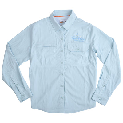 GFC Orvis Women's Open Air Caster Shirt L/S, Embroidered Logo Left ChestBlue Mist/Snow / Light Blue Image 01