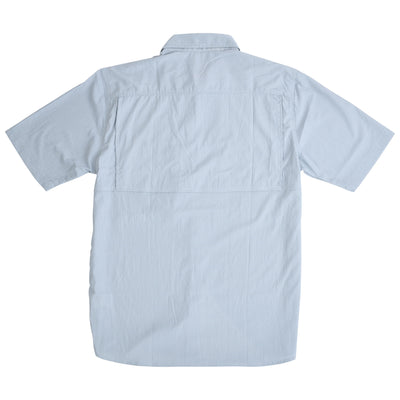 GFC Orvis Men's Open Air Caster Short Sleeve Shirt, Embroidered Logo Left ChestMineral Blue & White / Dk Mineral & White Image 02