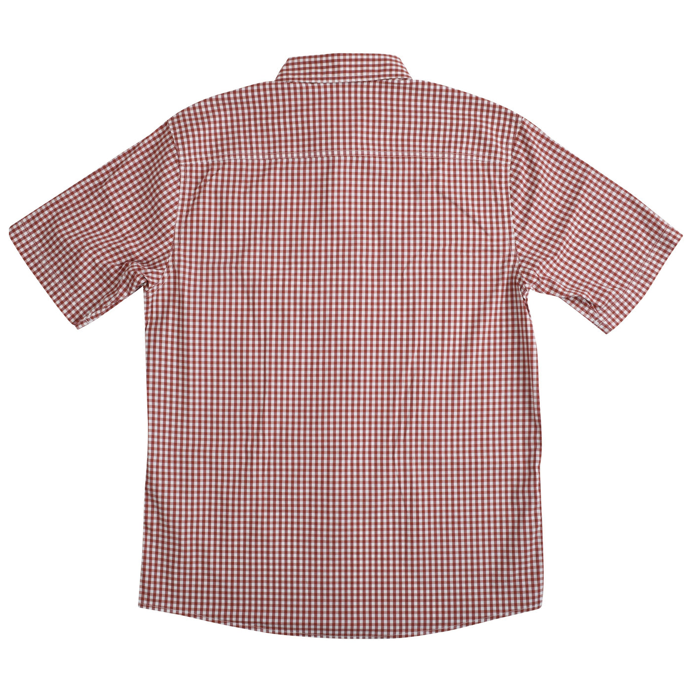 GFC Orvis Men's River Guide 2.0 Short Sleeve Shirt, Embroidered Logo Left ChestRusset Gingham / Maroon & White Image 02