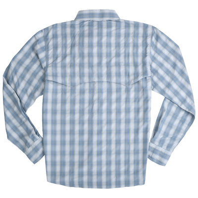 GFC Simms Men's Big Sky LS Shirt, Embroidered Logo Left ShoulderBimini Blue / Blue Grey Image 02