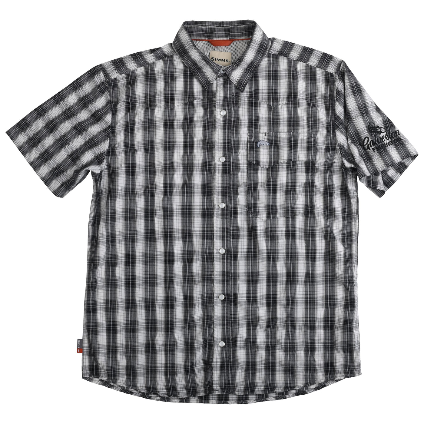 GFC Simms Men's Big Sky SS Shirt, Embroidered Logo Left ShoulderBlack Plaid / Black Image 01