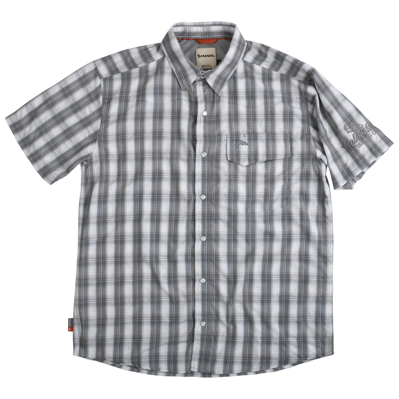 GFC Simms Men's Big Sky SS Shirt, Embroidered Logo Left ShoulderExuma Plaid / Taupe Gray Image 01