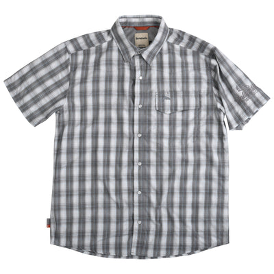 GFC Simms Men's Big Sky SS Shirt, Embroidered Logo Left ShoulderExuma Plaid / Taupe Gray Image 01