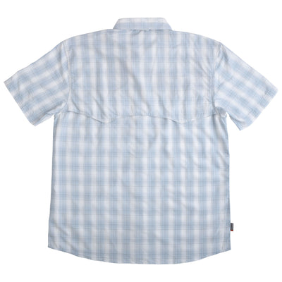 GFC Simms Men's Big Sky SS Shirt, Embroidered Logo Left ShoulderWhite Bimini / Light Blue Gray Image 02