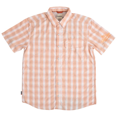 GFC Simms Men's Big Sky SS Shirt, Embroidered Logo Left ShoulderWhite Starfish / Orange Image 01