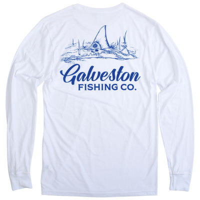 GFC Tee Long Sleeve Tri-Blend w/ KC Tail - Island ImageBright White / Midnight Blue Image 02