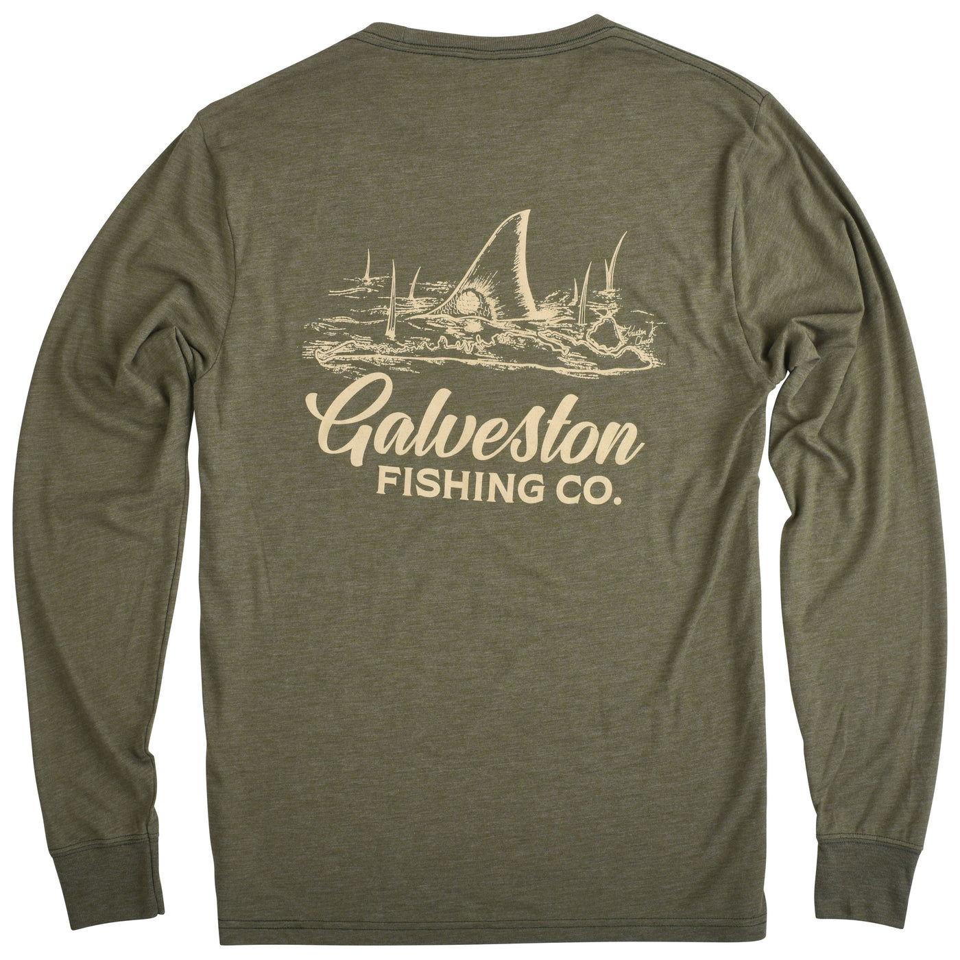 GFC Tee Long Sleeve Tri-Blend w/ KC Tail - Island ImageOlive YG / Cream Image 02