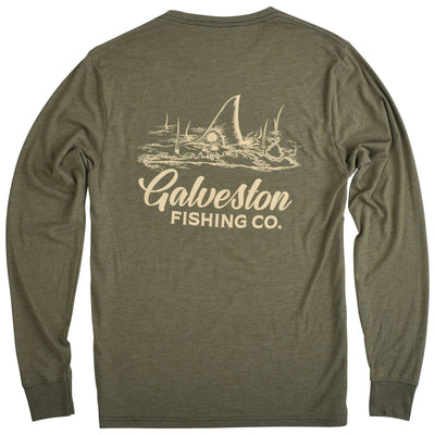 GFC Tee Long Sleeve Tri-Blend w/ KC Tail - Island ImageOlive YG / Cream Image 02